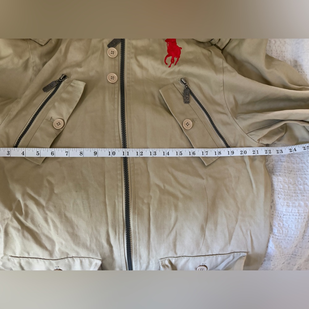 Vintage Ralph Lauren Beige Military Field Jacket with Red Polo Logo and number 3 - Picture 9 of 9